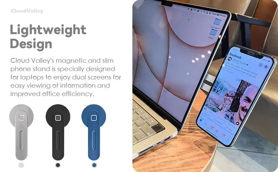 Foldable Magnetic Laptop Phone Holder – Aluminum Side Mount Clip - CartRare