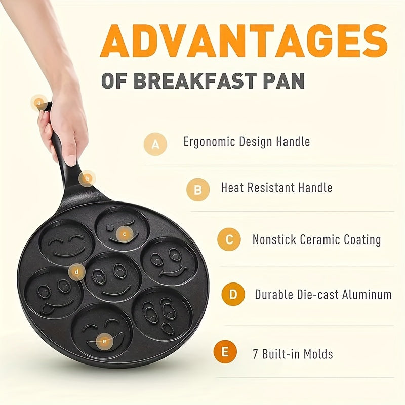 7-Cup Nonstick Pancake & Waffle Maker Pan Easy Breakfast - CartRare
