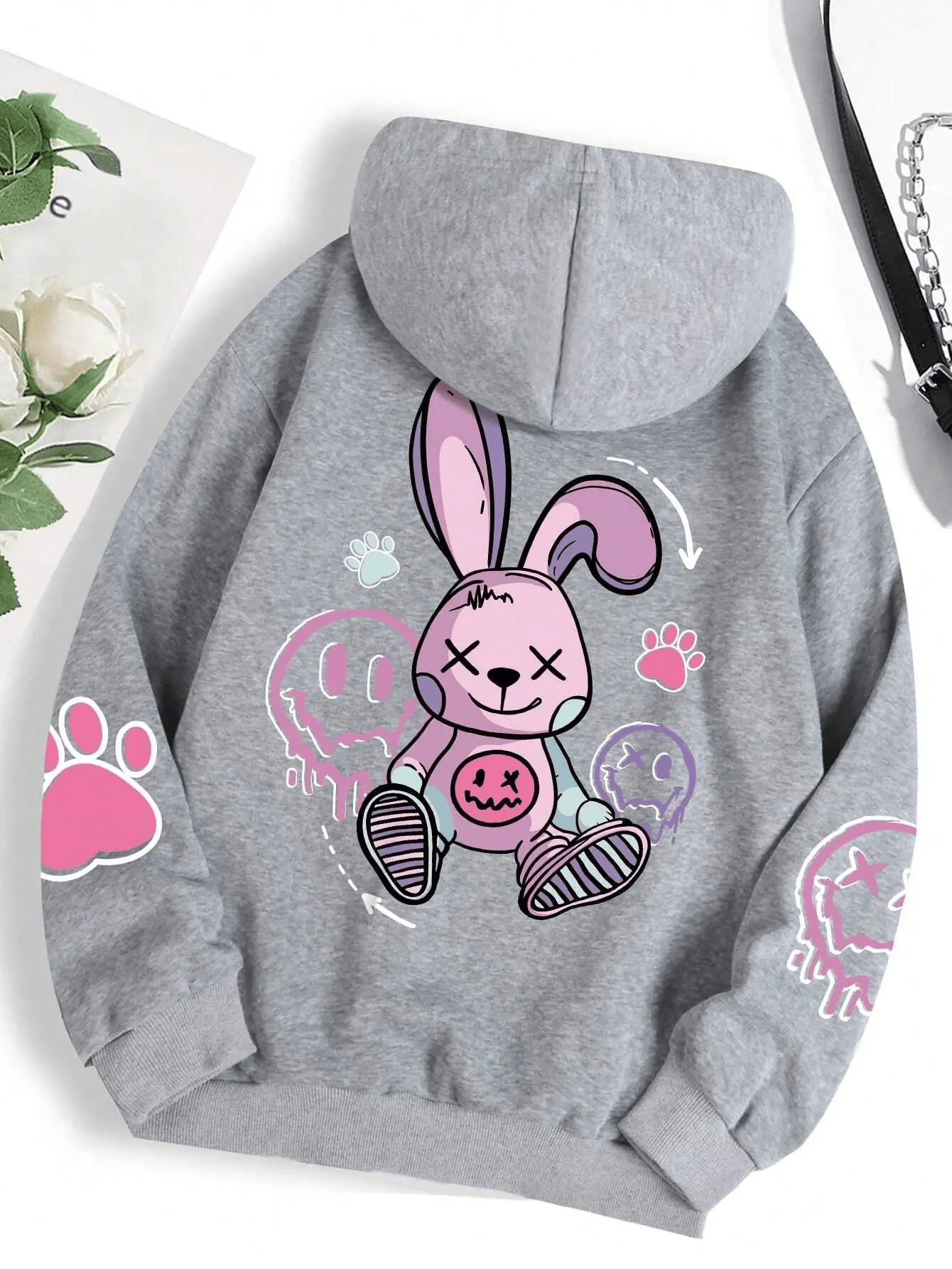 Hip Hop Oversized Printed Hoodie for Women Casual Fleece Sweatshirt - CartRare