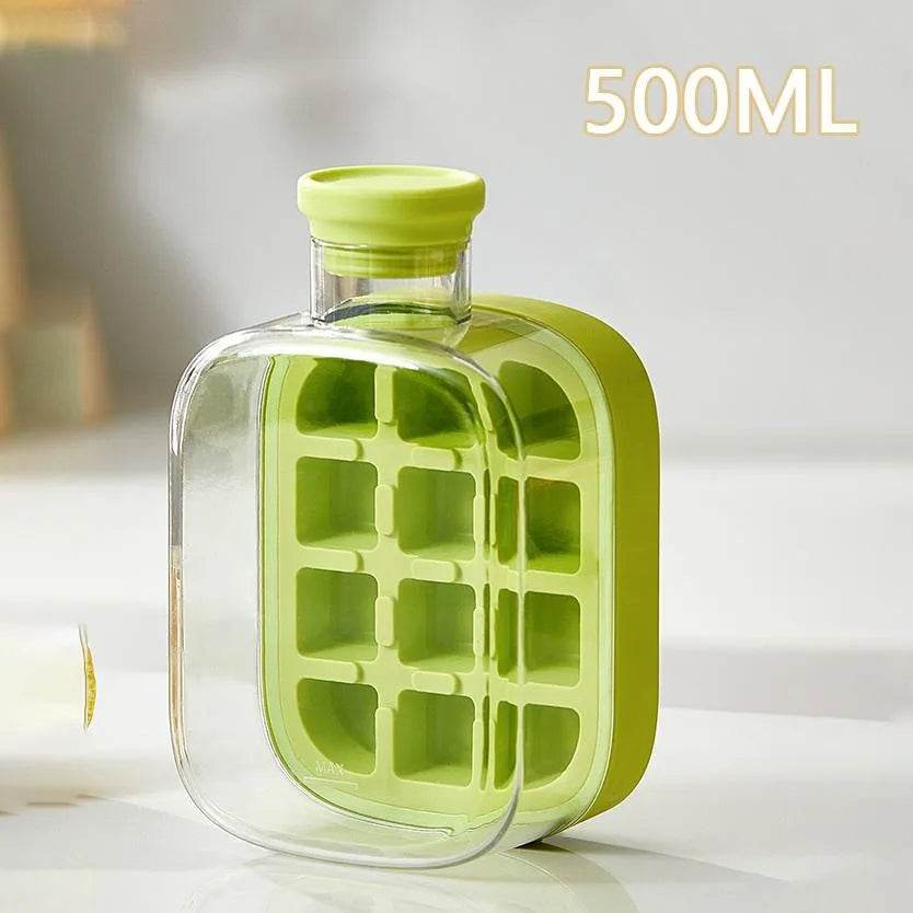 2-in-1 Ice Cube Tray & Water Bottle – Portable High-Capacity Ice Maker Mold for Home & Kitchen Summer Use - CartRare
