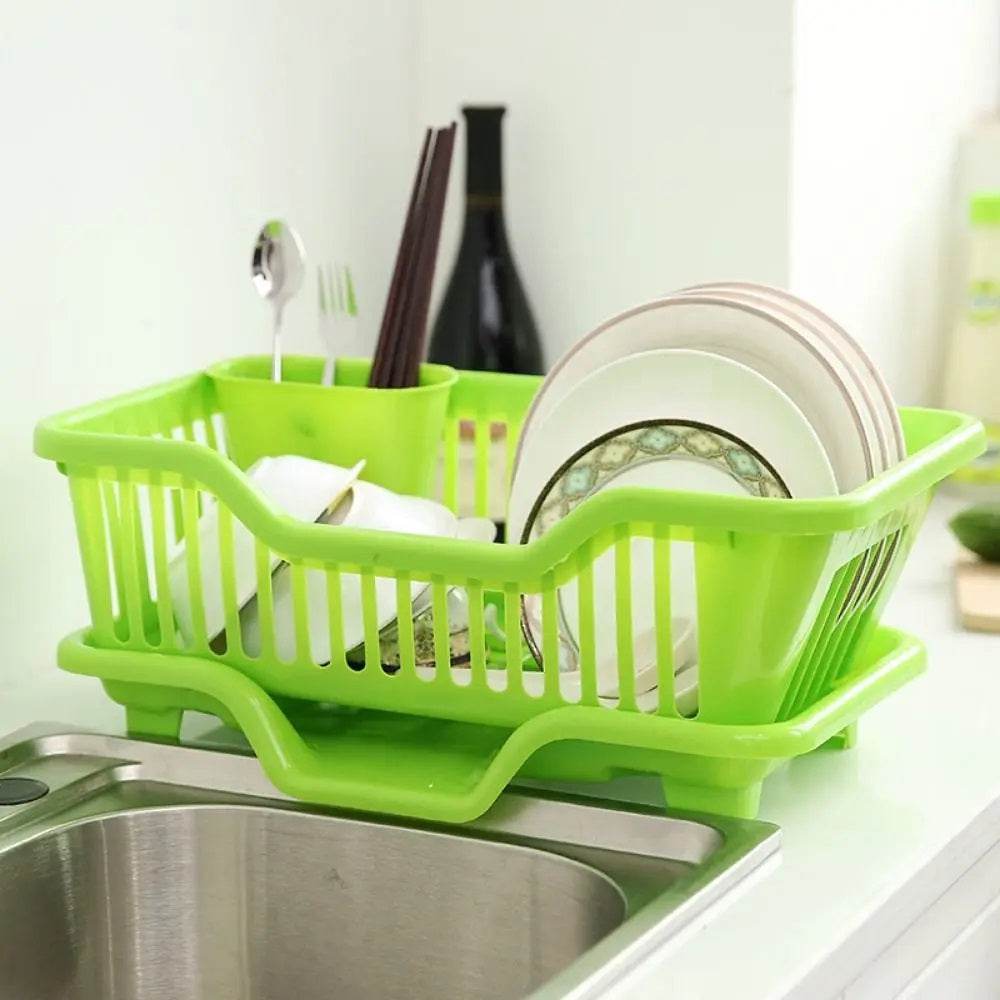 Dish Drying Rack with Drain Board | Kitchen Utensil Organizer - CartRare