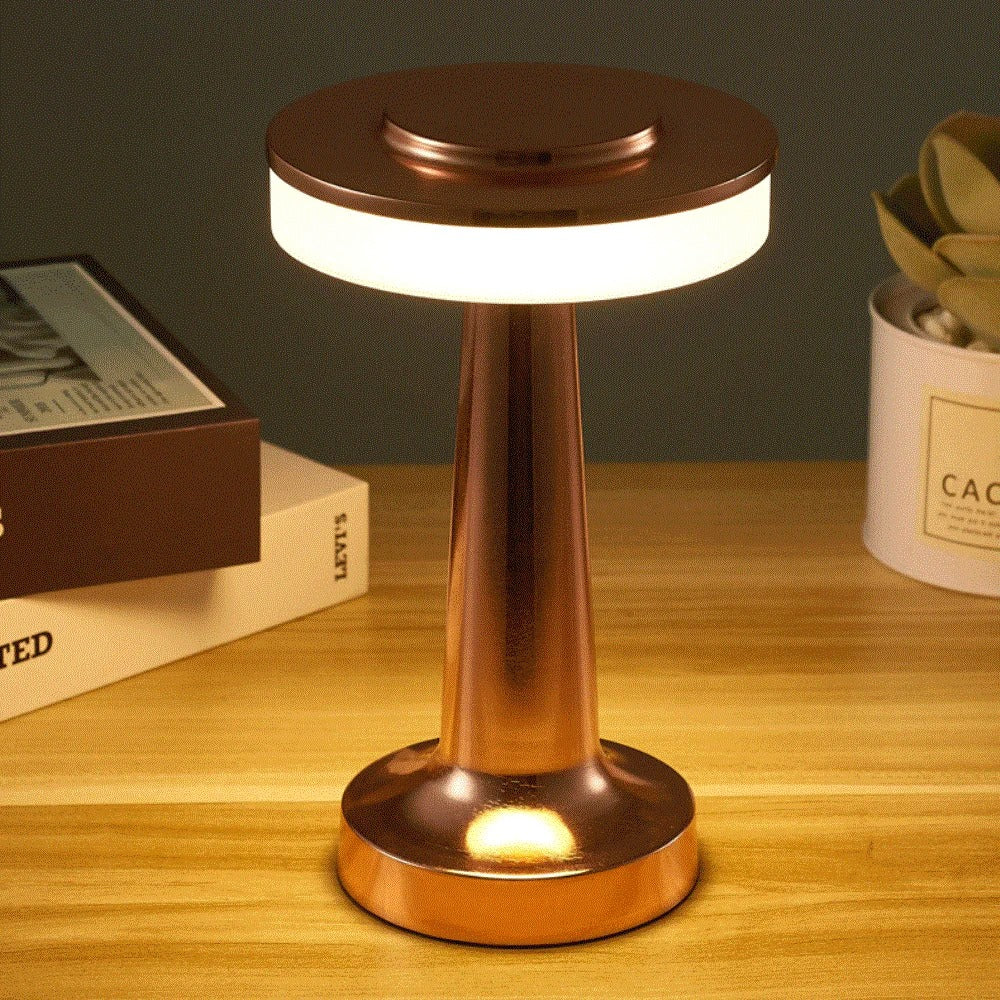 Retro USB Rechargeable LED Table Lamp – Dimmable Night Light for Bedroom, Bar, or Camping – Vintage Ambient Lighting - CartRare