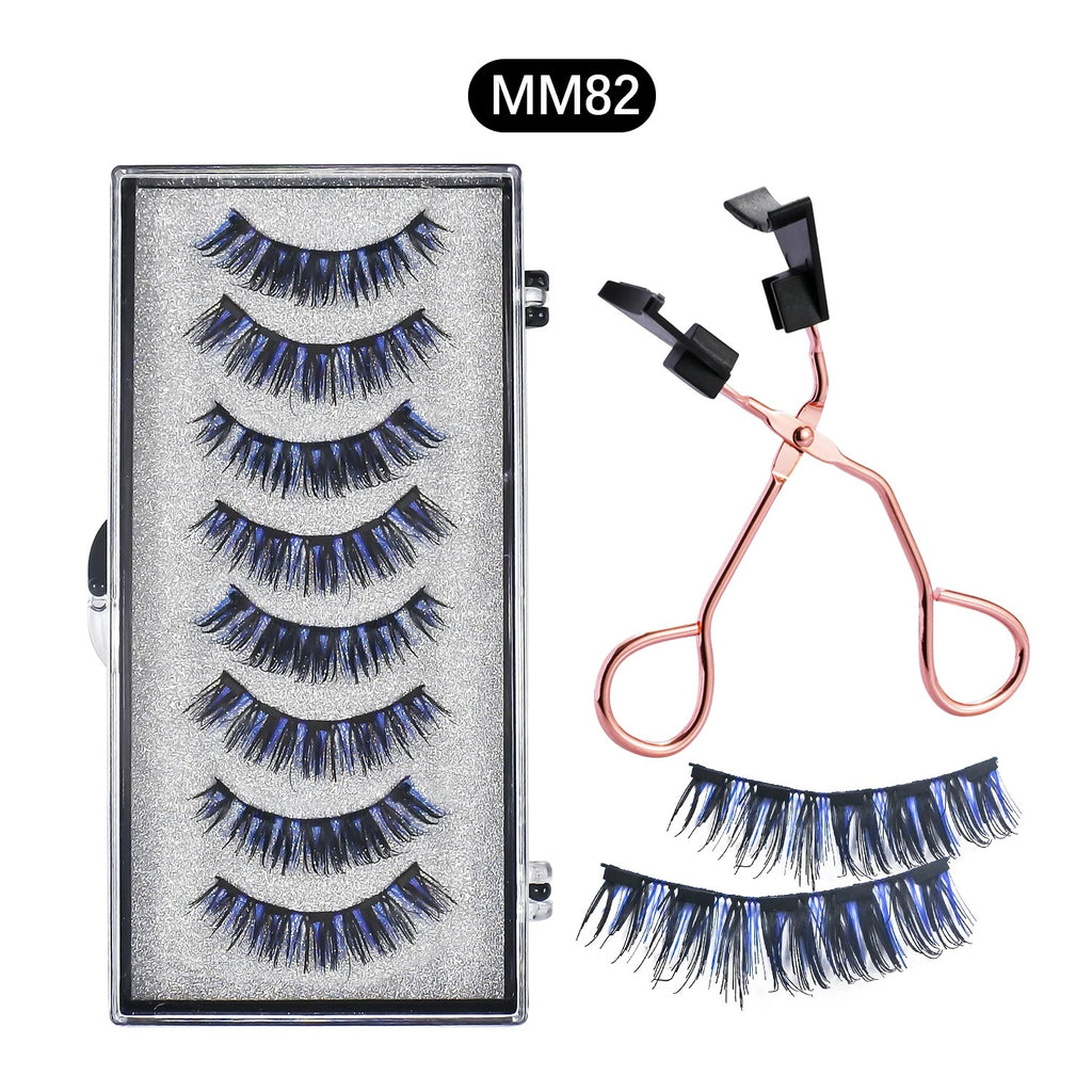 Magnetic 8Pcs Reusable Eyelashes with Applicator – No Glue, 5 Magnet Natural Look Lashes - CartRare