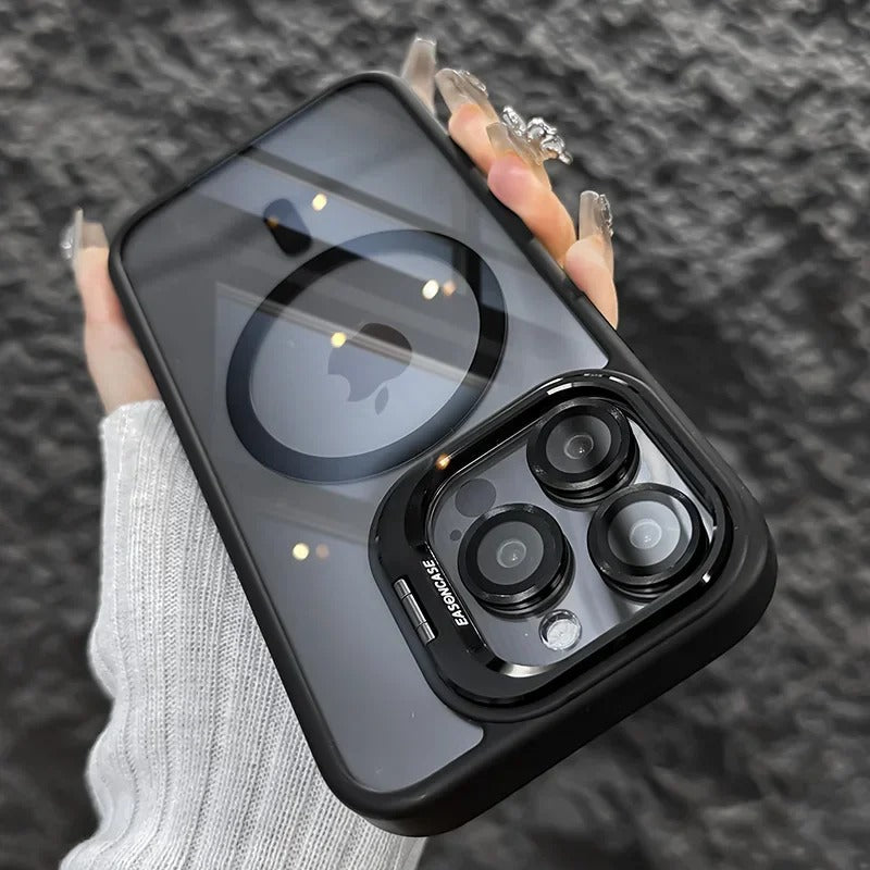 Luxury Magnetic Shockproof iPhone Case with Stand and Lens Protection - CartRare