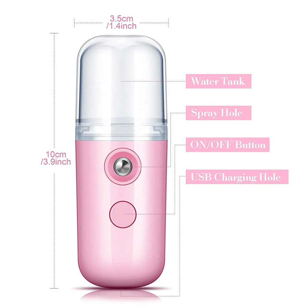 Nano Mist Facial Steamer – Portable 30ml Cool Mist Sprayer for Skin Hydration and Refreshing - CartRare