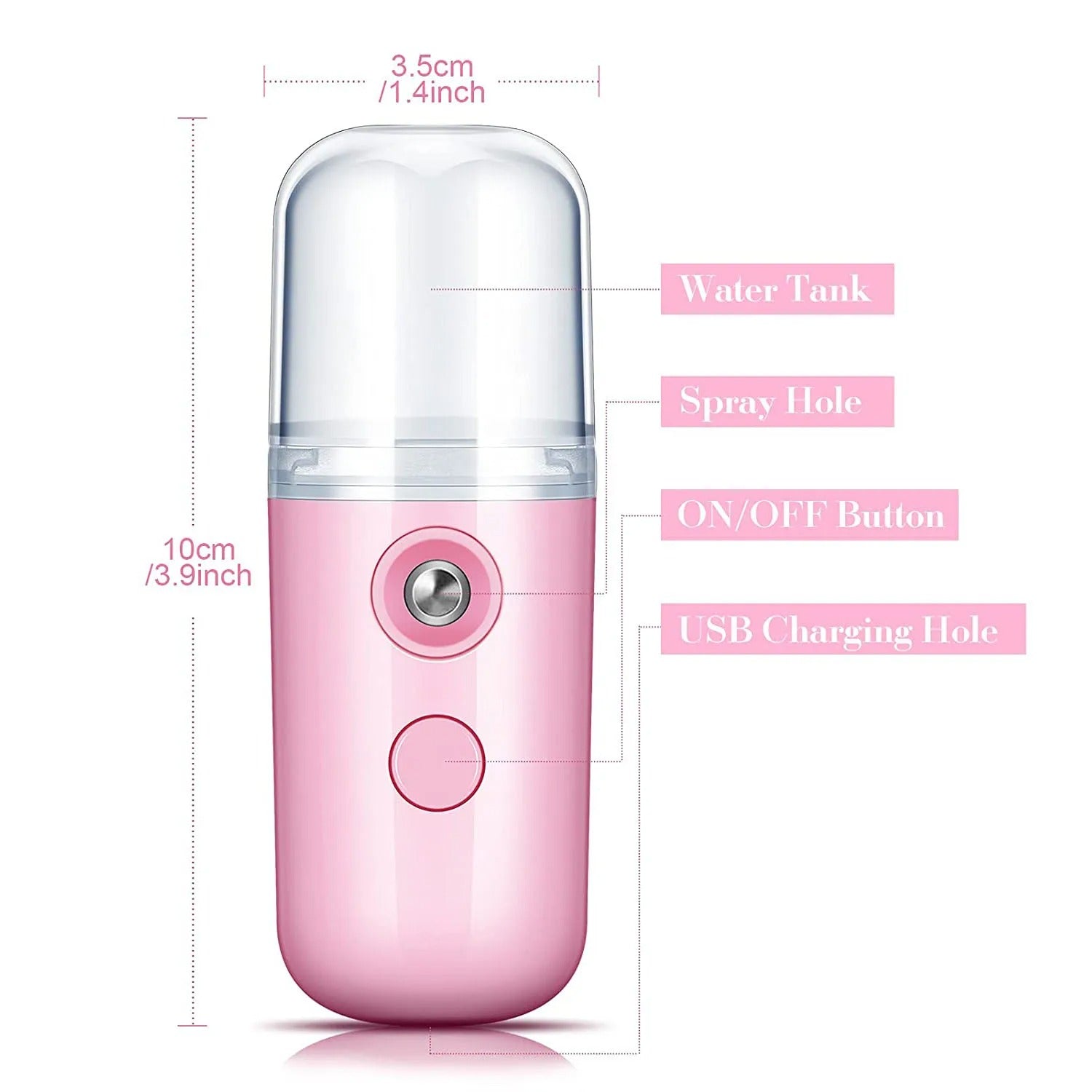 Nano Mist Facial Steamer – Portable 30ml Cool Mist Sprayer for Skin Hydration and Refreshing - CartRare