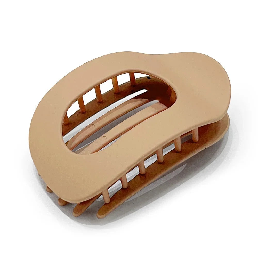 Leopard Matte Oval Hair Claw Clip – Curved Acrylic Barrette for Women’s Everyday Styling