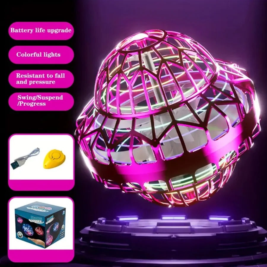 Flying Magic LED Spinner Ball – Rechargeable Drone Toy Gift for Kids - CartRare