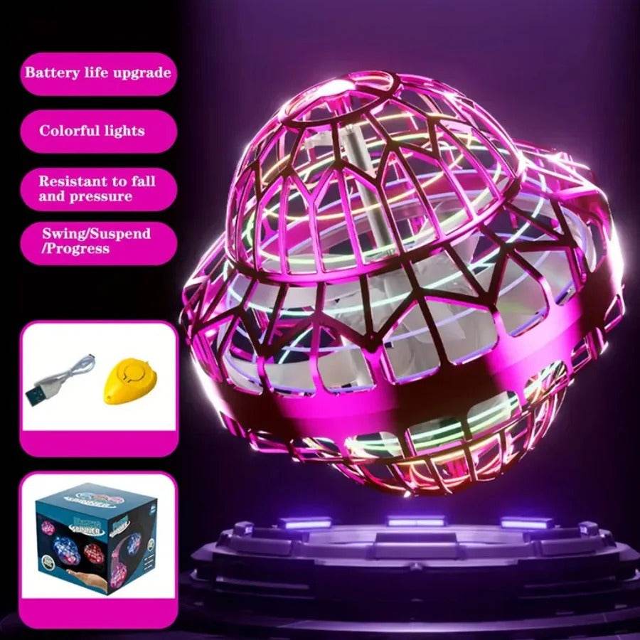 Flying Magic LED Spinner Ball – Rechargeable Drone Toy Gift for Kids - CartRare