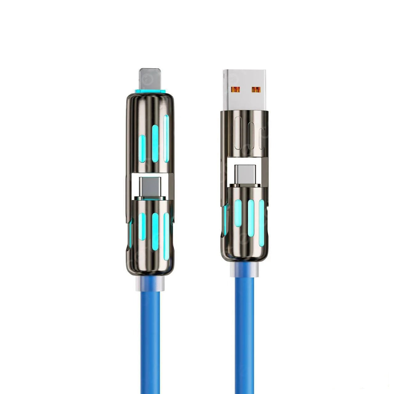 Universal 4-in-1 High-Speed 240W USB Charging Cable for iPhone and Samsung - CartRare