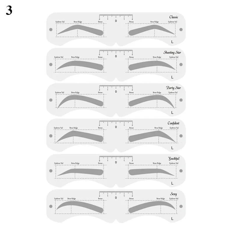 Reusable Eyebrow Stencil Kit – Brow Shaping & Styling Guide with Soft Ruler | Makeup Tool for Precise Grooming & Definition - CartRare