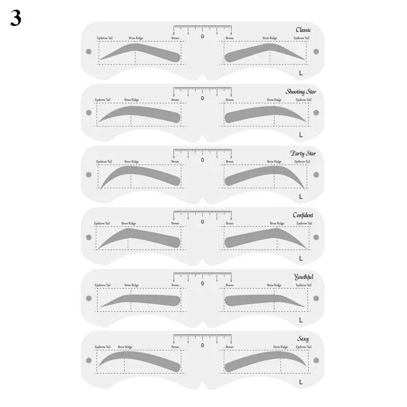 Reusable Eyebrow Stencil Kit – Brow Shaping & Styling Guide with Soft Ruler | Makeup Tool for Precise Grooming & Definition - CartRare
