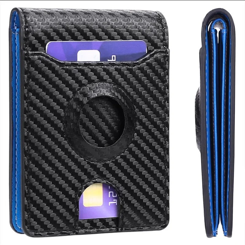 RFID Slim Card Holder Wallet for Dad, Husband, Son, Brother, Boyfriend – AirTag Slot, Father’s Day Gift - CartRare