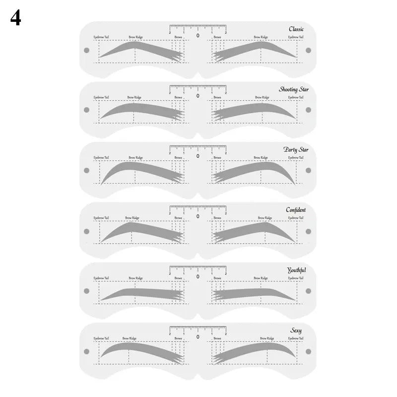 Reusable Eyebrow Stencil Kit – Brow Shaping & Styling Guide with Soft Ruler | Makeup Tool for Precise Grooming & Definition - CartRare