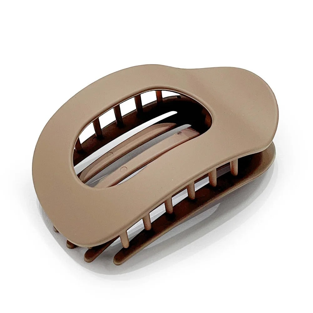 Leopard Matte Oval Hair Claw Clip – Curved Acrylic Barrette for Women’s Everyday Styling