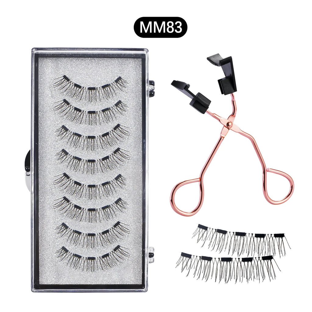 Magnetic 8Pcs Reusable Eyelashes with Applicator – No Glue, 5 Magnet Natural Look Lashes - CartRare