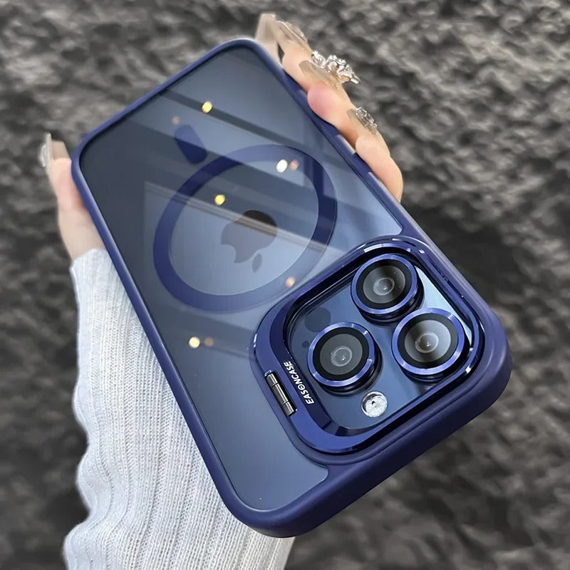Luxury Magnetic Shockproof iPhone Case with Stand and Lens Protection - CartRare