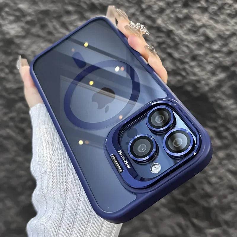 Luxury Magnetic Shockproof iPhone Case with Stand and Lens Protection - CartRare
