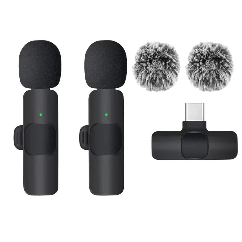 2-Pack Wireless Lavalier Microphones for iPhone, Android, and iPad Vlogging, Streaming, and Clear Voice Recording - CartRare
