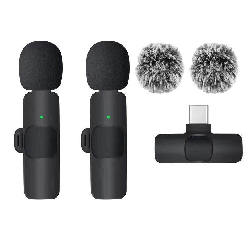 2-Pack Wireless Lavalier Microphones for iPhone, Android, and iPad Vlogging, Streaming, and Clear Voice Recording - CartRare