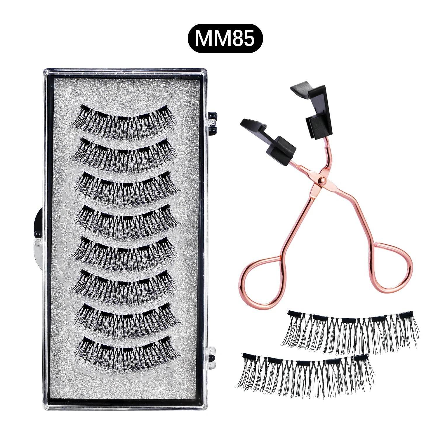 Magnetic 8Pcs Reusable Eyelashes with Applicator – No Glue, 5 Magnet Natural Look Lashes - CartRare