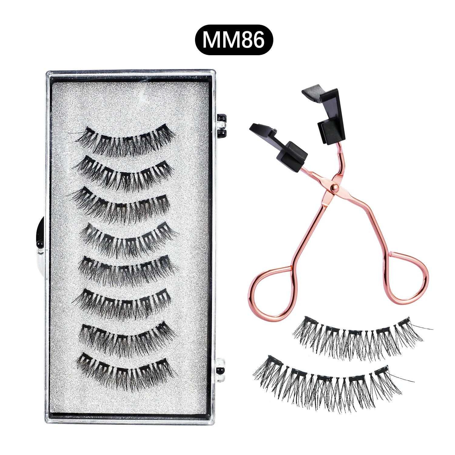 Magnetic 8Pcs Reusable Eyelashes with Applicator – No Glue, 5 Magnet Natural Look Lashes - CartRare
