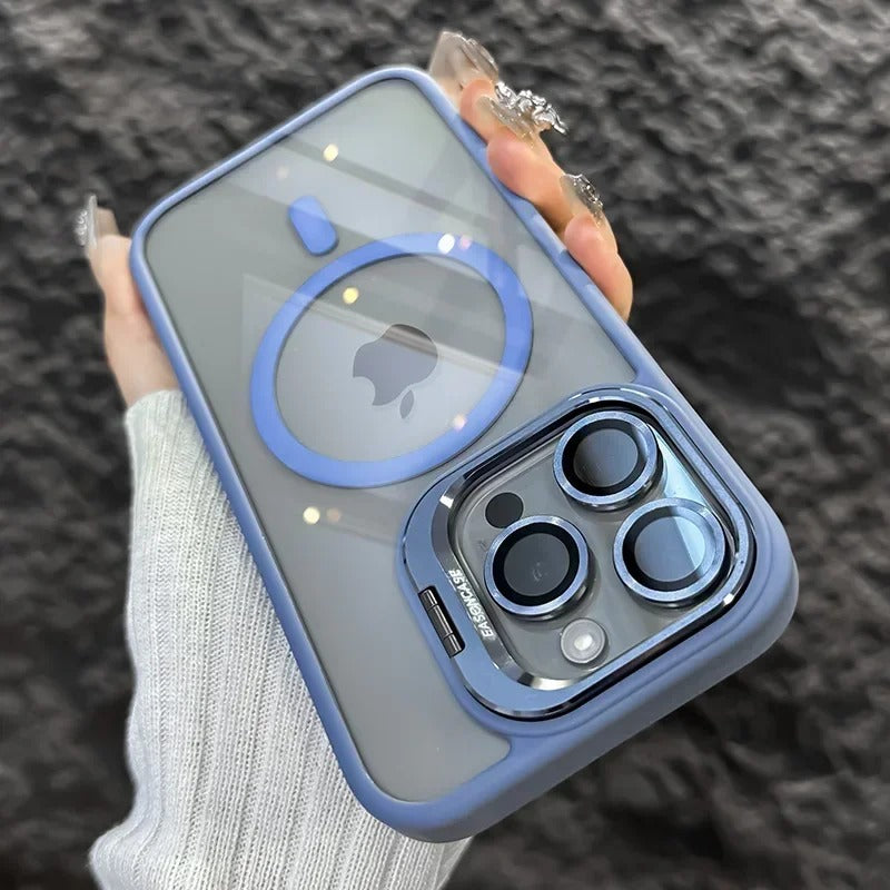 Luxury Magnetic Shockproof iPhone Case with Stand and Lens Protection - CartRare