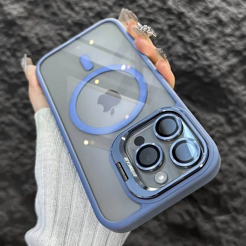Luxury Magnetic Shockproof iPhone Case with Stand and Lens Protection - CartRare
