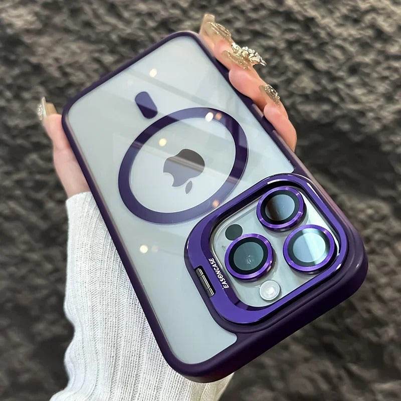 Luxury Magnetic Shockproof iPhone Case with Stand and Lens Protection - CartRare