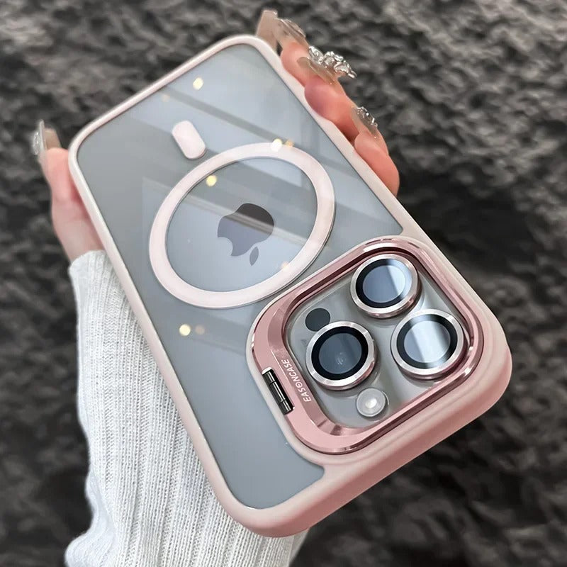 Luxury Magnetic Shockproof iPhone Case with Stand and Lens Protection - CartRare