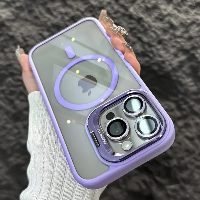 Luxury Magnetic Shockproof iPhone Case with Stand and Lens Protection - CartRare