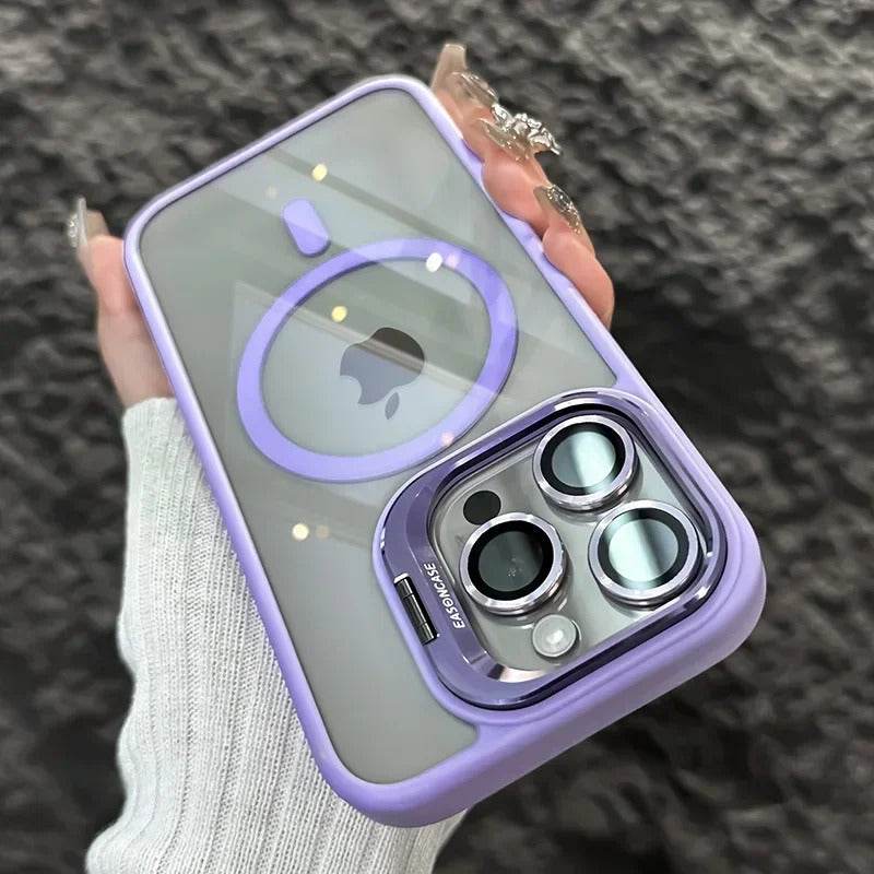 Luxury Magnetic Shockproof iPhone Case with Stand and Lens Protection - CartRare