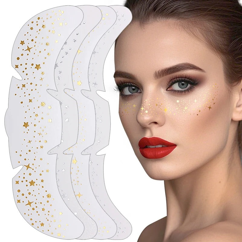 Glitter Freckle Patches – Sparkly Face Stickers for Instant Shimmer, Easy to Apply & Remove - CartRare