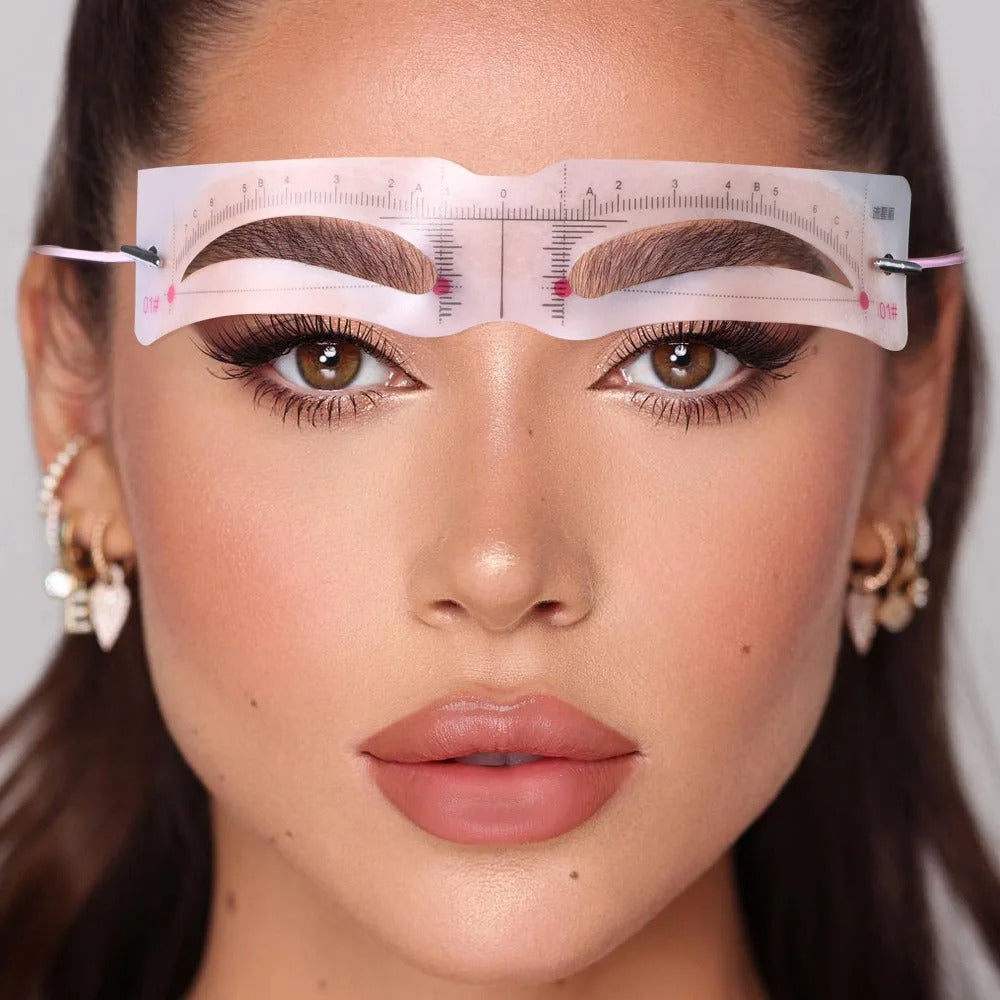 Reusable Eyebrow Stencil Kit – Brow Shaping & Styling Guide with Soft Ruler | Makeup Tool for Precise Grooming & Definition - CartRare