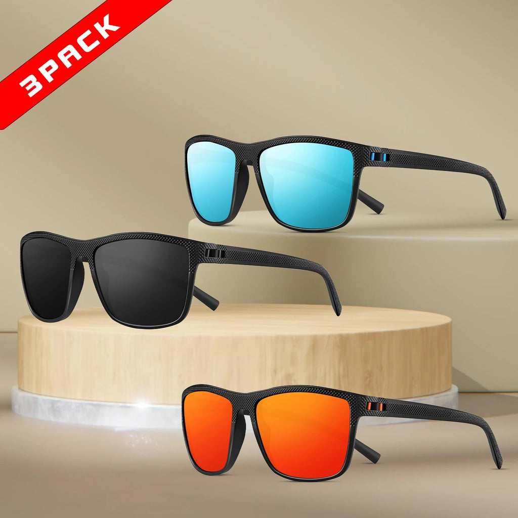 3-Pack Polarized Sunglasses – UV400 Anti-Glare Shades for Men & Women - CartRare