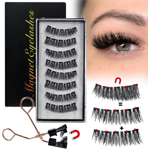 Magnetic 8Pcs Reusable Eyelashes with Applicator – No Glue, 5 Magnet Natural Look Lashes - CartRare