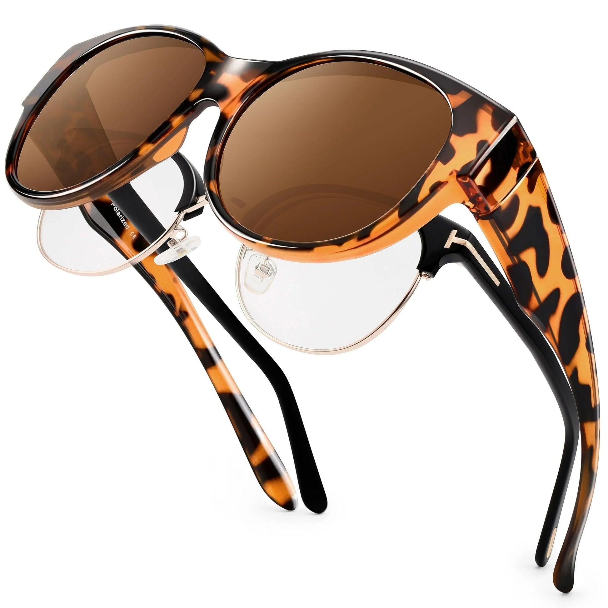 Fit Over Glasses Sunglasses for Women & Men – Oversized Cat Eye Polarized Shades, 100% UV400 Protection - CartRare