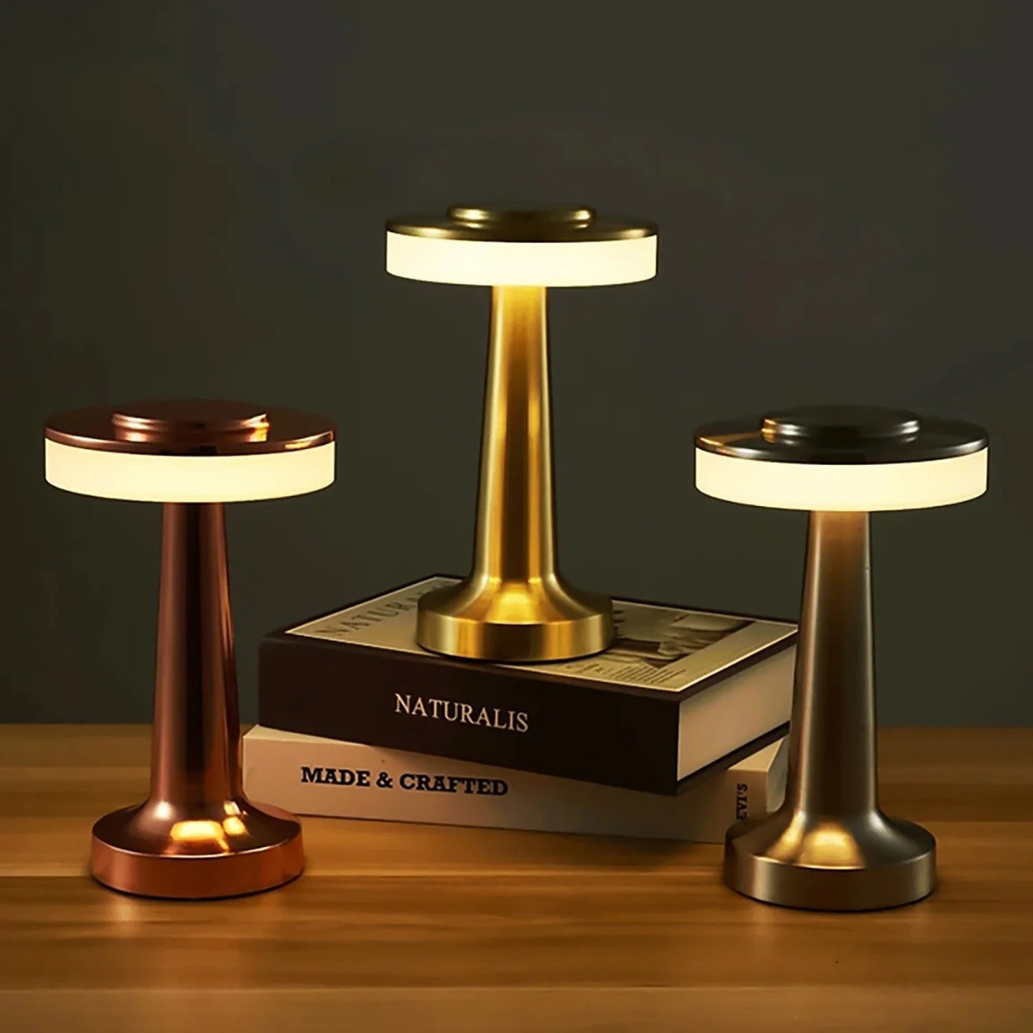 Retro USB Rechargeable LED Table Lamp – Dimmable Night Light for Bedroom, Bar, or Camping – Vintage Ambient Lighting - CartRare