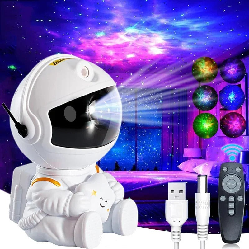 Galaxy Star Astronaut Projector Night Light – LED Nebula Sky Lamp for Kids & Adults, Bedroom & Room Decoration, Ideal Gift for Holidays or Birthdays - CartRare
