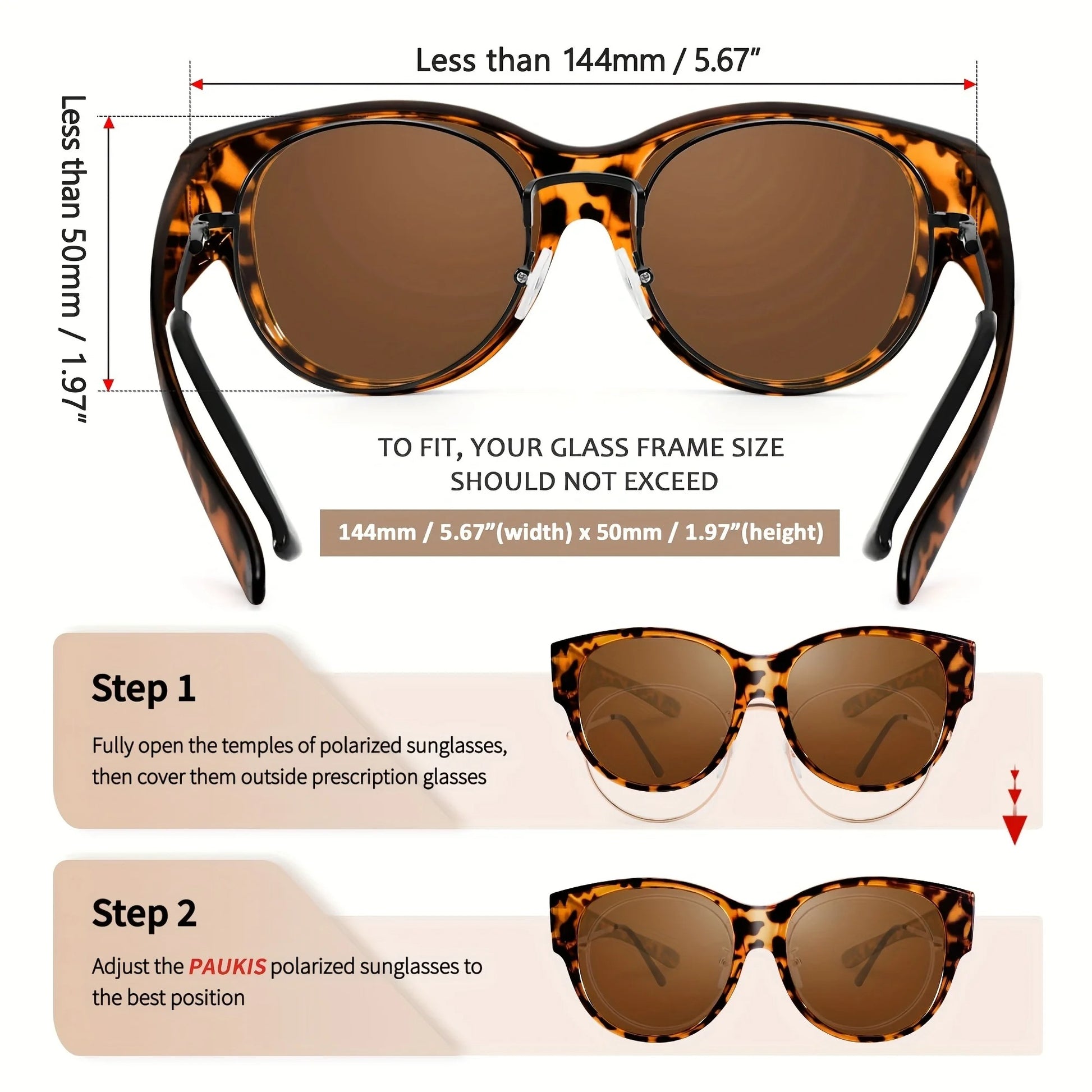 Fit Over Glasses Sunglasses for Women & Men – Oversized Cat Eye Polarized Shades, 100% UV400 Protection - CartRare
