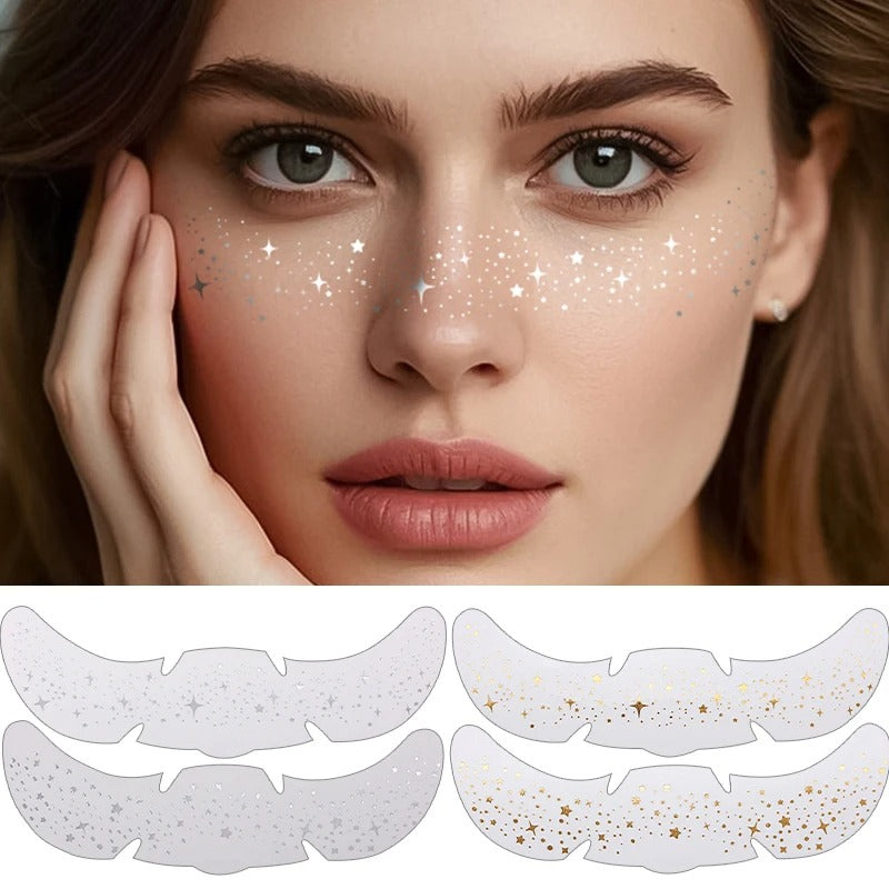 Glitter Freckle Patches – Sparkly Face Stickers for Instant Shimmer, Easy to Apply & Remove - CartRare