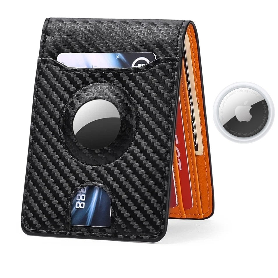 RFID Slim Card Holder Wallet for Dad, Husband, Son, Brother, Boyfriend – AirTag Slot, Father’s Day Gift - CartRare