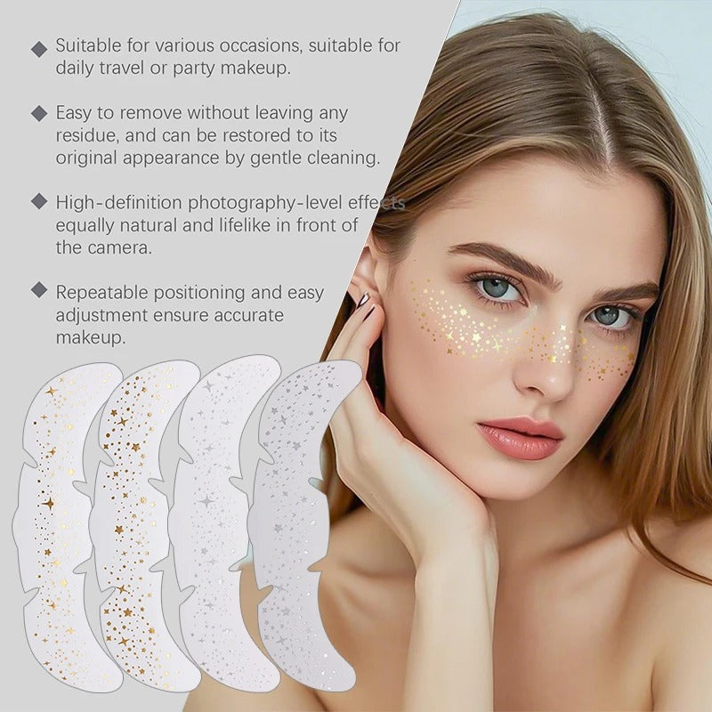 Glitter Freckle Patches – Sparkly Face Stickers for Instant Shimmer, Easy to Apply & Remove - CartRare