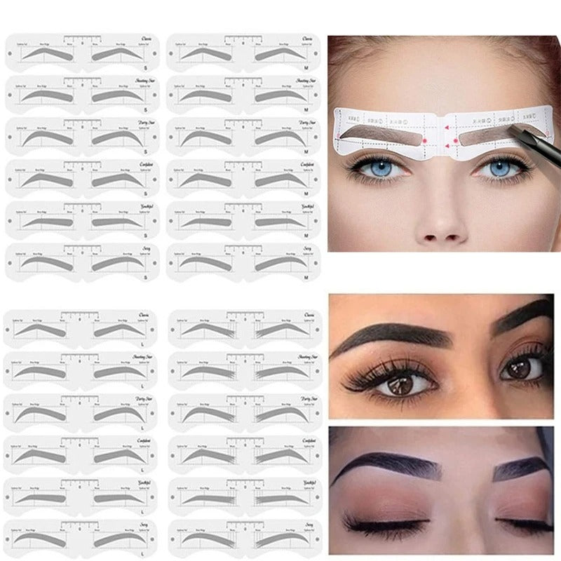 Reusable Eyebrow Stencil Kit – Brow Shaping & Styling Guide with Soft Ruler | Makeup Tool for Precise Grooming & Definition - CartRare