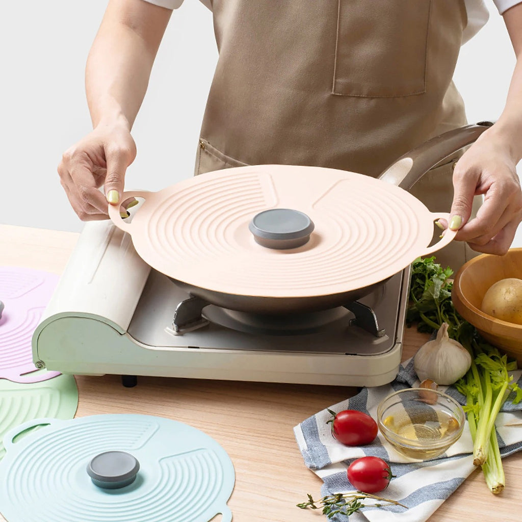 Silicone Fresh-Keeping Anti-Spill Lid – Leak-Proof, Dust-Proof, Reusable Food & Pot Cover for Kitchen Use - CartRare