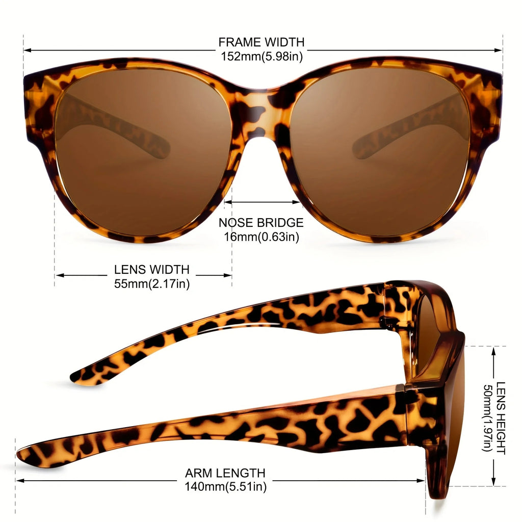 Fit Over Glasses Sunglasses for Women & Men – Oversized Cat Eye Polarized Shades, 100% UV400 Protection - CartRare