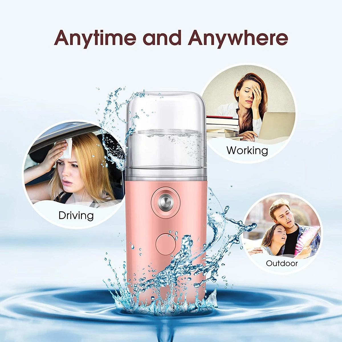 Nano Mist Facial Steamer – Portable 30ml Cool Mist Sprayer for Skin Hydration and Refreshing - CartRare