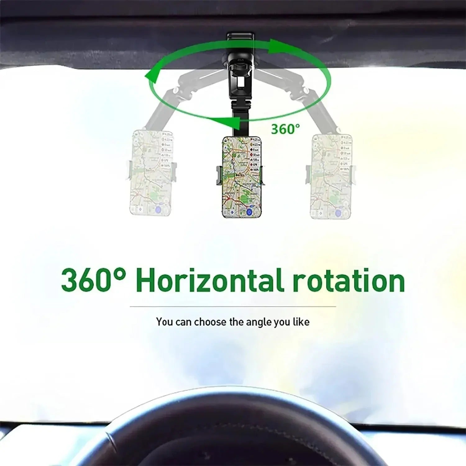 Universal Car Phone Mount for Sun Visor with 360° Rotation - CartRare