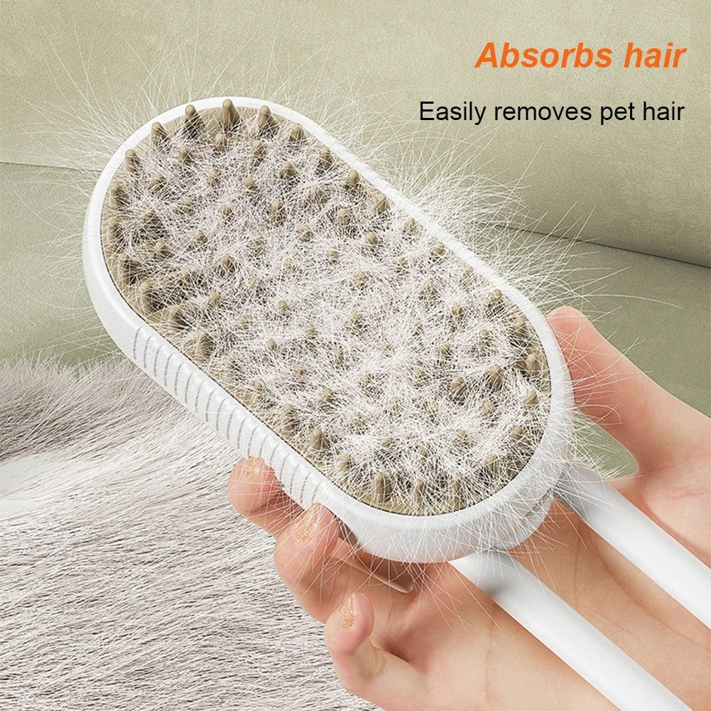 3-in-1 Electric Pet Brush – Steam Cleaner, Hair Remover & Massager for Dogs & Cats - CartRare
