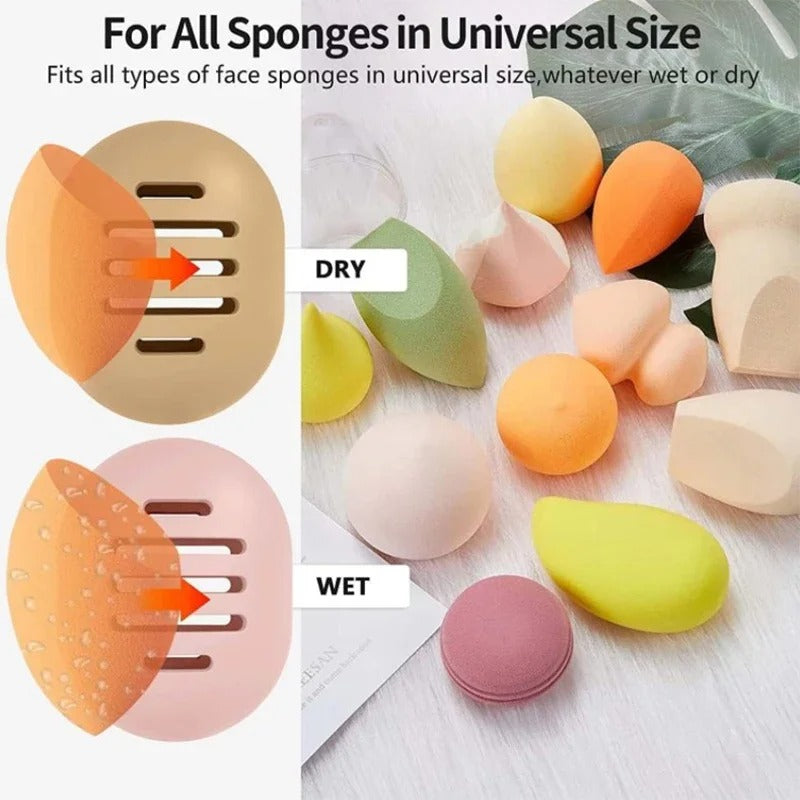 Silicone Makeup Sponge Holder – Eco-Friendly, Multi-Hole Beauty Blender Storage Case, Travel-Friendly Puff Organizer Box (1PC) - CartRare